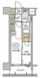 リビオメゾン芝浦 1DKの間取図画像