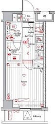 PREMIUMCUBE広尾 1Kの間取図画像