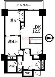 シティコート目黒4号棟 2LDKの間取図画像