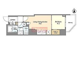 OrchidResidence渋谷富ヶ谷 1LDKの間取図画像