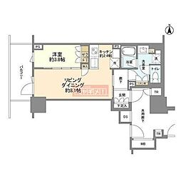 ブリリアタワー池袋West 1LDKの間取図画像