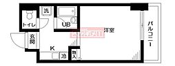 DuoFeel島津山 ワンルームの間取図画像