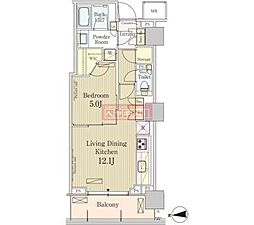 パークアクシス池田山 1LDKの間取図画像