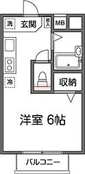 クレシェンド経堂 1Kの間取図画像