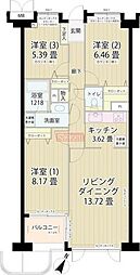 グランフォート目黒 3LDKの間取図画像