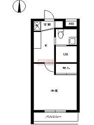スカイコート品川御殿山EAST 1Kの間取図画像