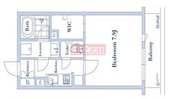 Bresport下北沢 1Kの間取図画像