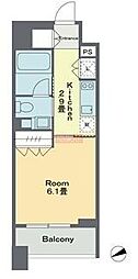 ベルファース戸越スタティオ 1Kの間取図画像