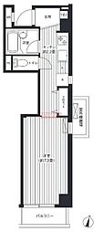 ほうれんそう 1Kの間取図画像