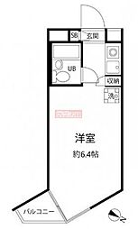 エスポワール中目黒 ワンルームの間取図画像