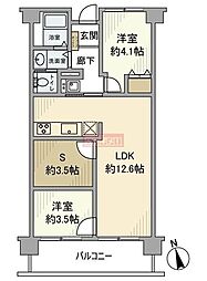 白金台ローヤルコーポ 2SLDKの間取図画像