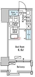ベルファース目黒 1Kの間取図画像