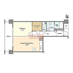 アーバンライフ目白駅前1号棟 1SLDKの間取図画像