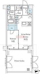 THEVERLUXTAKANAWA 1LDKの間取図画像