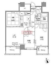 レジディアタワー目黒不動前 3LDKの間取図画像