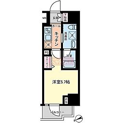 アクサスレジデンス目黒東 1Kの間取図画像