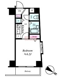 菱和パレス代官山 1Kの間取図画像