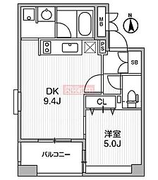 クリオ三田ラ・モード 1DKの間取図画像