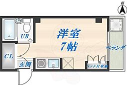 長瀬駅前マンションB棟・C棟 ワンルームの間取図画像