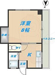 ハイツ夕佳 1Kの間取図画像