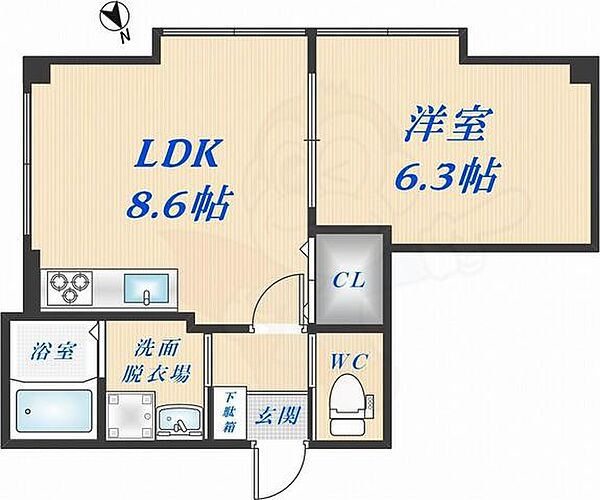 ラグランツ ｜大阪府東大阪市長田西１丁目(賃貸マンション1LDK・2階・34.05㎡)の写真 その2