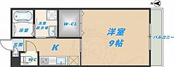 近鉄大阪線 長瀬駅 徒歩9分の賃貸アパート 2階1Kの間取り