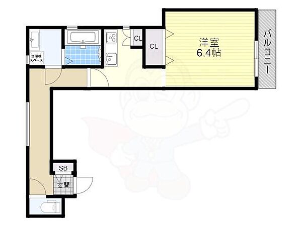 クリエオーレ長瀬 ｜大阪府東大阪市長瀬町１丁目(賃貸アパート1K・1階・32.18㎡)の写真 その2