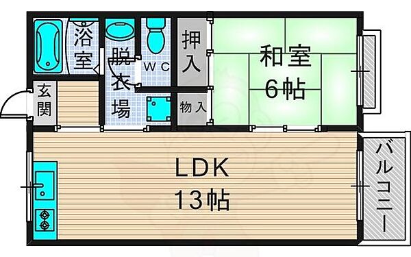 大阪府東大阪市高井田(賃貸アパート2DK・2階・40.00㎡)の写真 その2