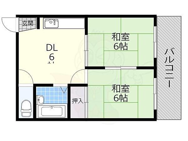 ピースハイツ長堂A棟 ｜大阪府東大阪市長堂３丁目(賃貸マンション2DK・1階・31.59㎡)の写真 その2