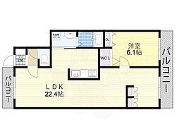 シロイエ石切 1階1LDKの間取り