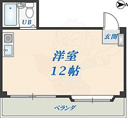 シャトーアサヒ1 ワンルームの間取図画像