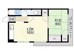 マンションロシエ 1LDKの間取図画像