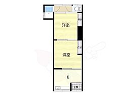播磨ハウス 2Kの間取図画像