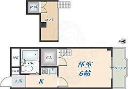 ラパンプラス 1Kの間取図画像