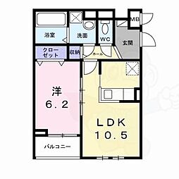 ロイヤルコート巽北 1LDKの間取図画像