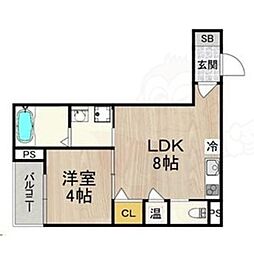 メゾンアイギス 1LDKの間取図画像