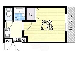 タナカハイツ 1Kの間取図画像