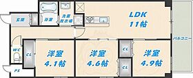 プレサンスNEO新深江リュミエル  ｜ 大阪府東大阪市足代北１丁目（賃貸マンション3LDK・9階・59.80㎡） その2