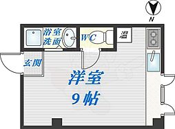 パールハイム深江橋 ワンルームの間取図画像