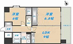 ラ・フォーレ久宝園 2LDKの間取図画像