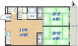 マンション吾光 2LDKの間取図画像