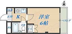 あかねハイツ 1Kの間取図画像