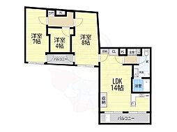 ヴァリーヴィレッジ 3LDKの間取図画像
