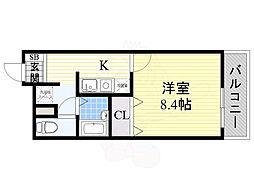 ルミエール巽 1Kの間取図画像