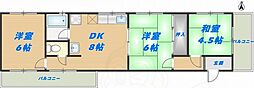 清光マンション 3DKの間取図画像