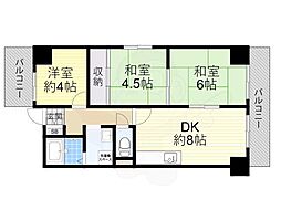 レクシア布施 3DKの間取図画像