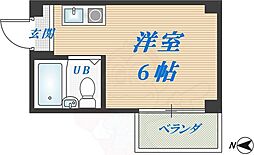 サニーコート小阪 ワンルームの間取図画像
