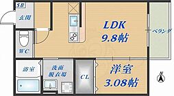 laglycine東大阪 1LDKの間取図画像