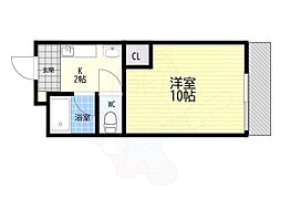オリエンタル楠根 1Kの間取図画像