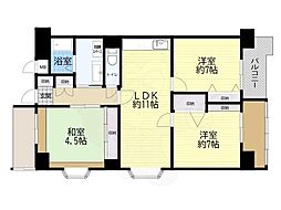 昭和エクセルヴュー東大阪 3LDKの間取図画像